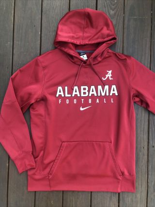 Alabama Crimson Tide Football Nike Therma Fit Logo Hoodie Sweatshirt Men 