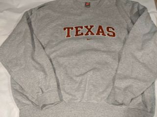 Vintage Nike Gray Tag Texas Longhorns Crew Neck Sweatshirt Xxl Small Swoosh