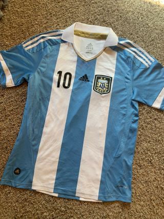 Argentina National Team Lionel Messi Adidas Climacool Soccer Jersey Sz M 2011 9