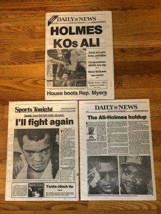 Boxing York Daily News 1980 Newspaper Set Larry Holmes Kos Muhammad Ali