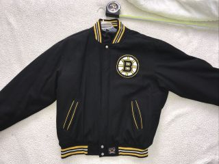 Boston Bruins Nhl Jh Design Jeff Hamilton Letterman Jacket Reversible Xxl