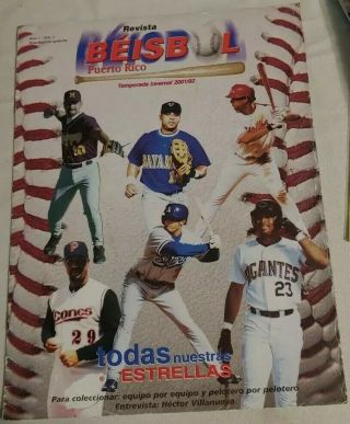 Revista (magazin) Beisbol Puerto Rico Núm.  1 Temporada Invernal 2001 - 02