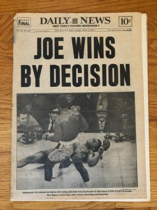 Boxing York Daily News March 9,  1971 Newspaper Joe Frazier Vs.  Muhammad Ali