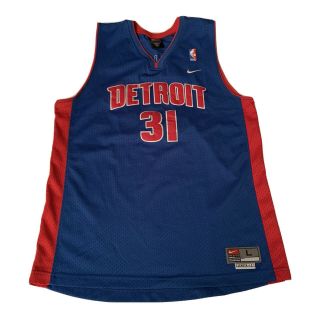 Rare Nike Authentic Detroit Pistons Milicic 31 Jersey Nba Size Large Look
