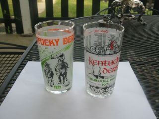 1972 And 1973 Official Kentucky Derby Secretariat Triple Crown Glasses