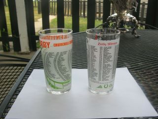 1972 and 1973 Official Kentucky Derby Secretariat Triple Crown Glasses 2