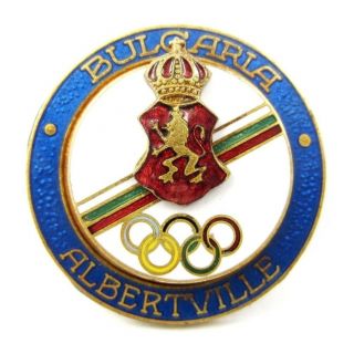 1992 Albertville Winter Olympic Games Bulgaria Noc Olympic Team Badge Pin