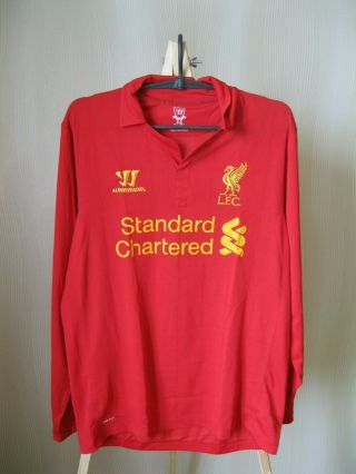 Liverpool 2012/2013 Home Size M Warrior Long Sleeves Shirt Jersey Maglia Trikot
