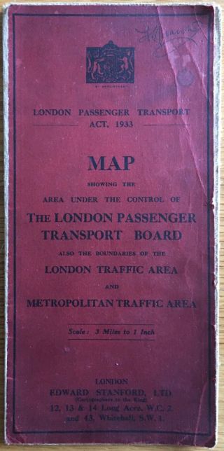 The London Passenger Transport Board Map Edward Stanford Ltd Act 1933