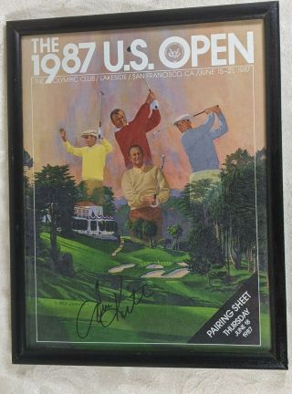 1987 Us Open The Olympic Club Program Cover Signed By Golf Hall Of Fame Tom Kite