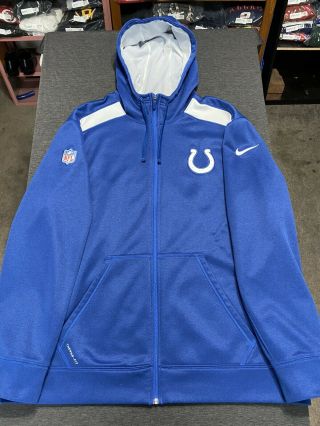 Nike Therma Fit On Field Apparel Indianapolis Colts Hoodie Sweatshirt Jacket 2xl