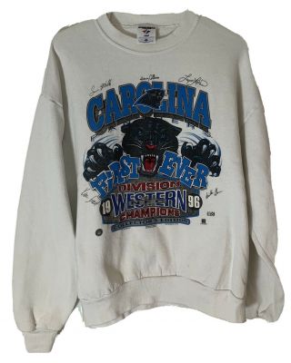 Vintage 1996 Nfl Carolina Panthers Champions Crewneck Sweatshirt Men’s Size L