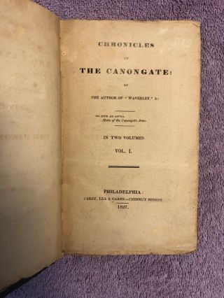 Sir Walter Scott Chronicles Of The Canongate - 1st Ed.  (1827) Bindings