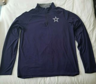 Dallas Cowboys Authentic Sideline 1/4 Zip Pullover Long Sleeve Lightweight Sz Xl