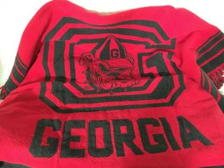 University of Georgia Bulldogs Woven Throw Blanket w Fringe Ends UGA Dawgs 68x46 3