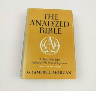 The Analyzed Bible G.  Campbell Morgan Complete In One Volume Hardover 1964