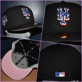 7 3/4 York Mets Pink Bottom Uv 2000 World Series Patch 59fifty Fitted Hat