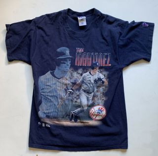 Vintage 1997 York Yankees Tino Martinez Mlb Pro Player T - Shirt Size L