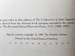 The Confessions of Saint Augustine The Franklin Library 1982 Ilustrated 3