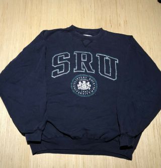 Vintage Sru Slippery Rock University The Rock 90s Crewneck Sweatshirt Xl