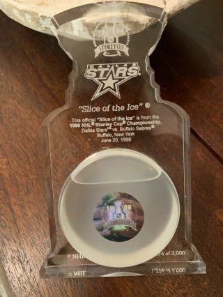 Dallas Stars Stanley Cup 1999 Slice Of The Ice 1276 Of 3000