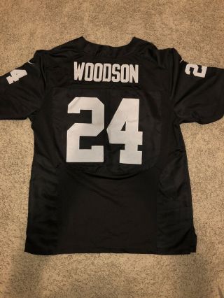 Vtg Nike On Field Authentic Oakland Raiders Charles Woodson Jersey Black Size 48
