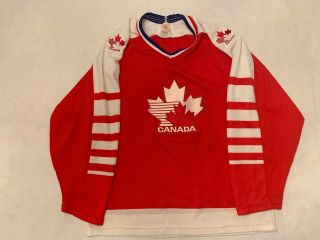 Vintage Team Canada Olympics Ccm Maska Hockey Jersey Red M 80s Stitched