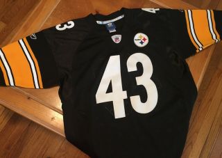 Nfl Reebok Pittsburgh Steelers Troy Polamalu Black Home Authentic Onfield Jersey