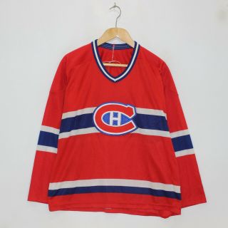 Vintage Montreal Canadiens Ccm Maska Nhl Jersey Size Large Red