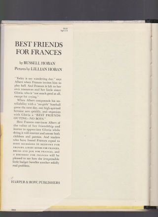 Best Friends for Frances,  Russell Hoban,  ill.  Linda Hoban,  1969 1st? w/DJ 3