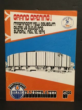 Edmonton Oilers Hockey Program Coliseum Opening Nov 10 1974 Vs Crusaders Wha