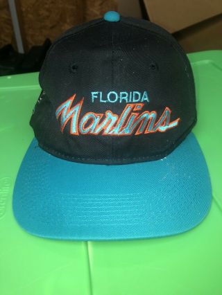 Vintage Sports Specialties Florida Marlins Script Snapback Baseball Hat