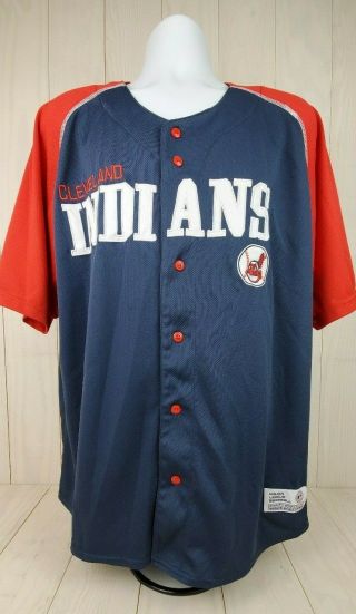 Cleveland Indians Chief Wahoo Jersey Xl 46 - 48 Retired Old Logo Mlb Dynasty
