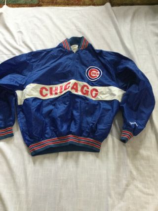 Vintage Men’s Chicago Cubs Pullover 1/4 Zip Jacket Sz Xl Delong