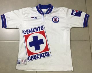 Youth 1998 Fila Deportivo Cruz Azul Sz L Ligamx Home Soccer Jersey Mexico Ligamx