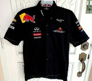 Pepe Jeans London Red Bull Racing F1 Infiniti Mens Polo Shirt Size Large In Euc