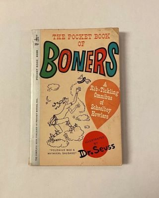 1961 The Pocket Book Of Boners Joke Book Illustrated By Dr.  Seuss