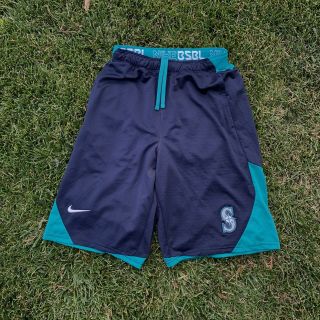 Seattle Mariners Nike Blue Training Athletic Shorts Men’s Size Large