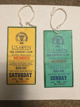 1988 Us Open Golf Ticket 1st Round Saturday June 18 88 Curtis Strange Brookline