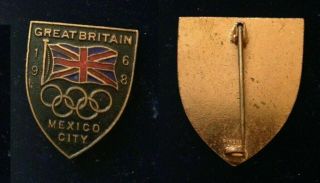1968 Olympic Games Mexico Collectible Pin Noc Mexico 1968 Great Britain