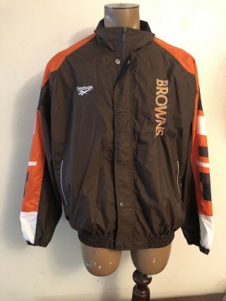 Vintage Reebok - Pro Line Auth.  Cleveland Browns Windbreaker Jacket Mens Size Xl