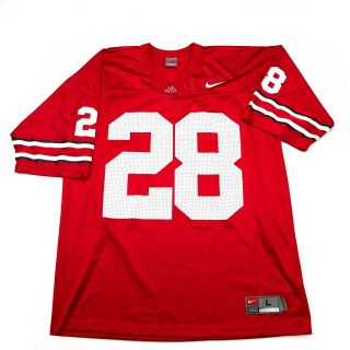 Nike Team Authentic Ohio State Buckeyes 28 Mens Size L Football Home Jersey