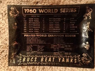 1960 World Series Pirates Vs Yankees Smoked Glass Ash Tray Dish