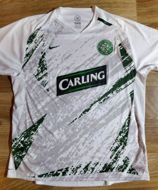 Nike Celtic Fc Jersey Mens Football Soccer Shirt 2007 - 2008 - 2009 Scotland White