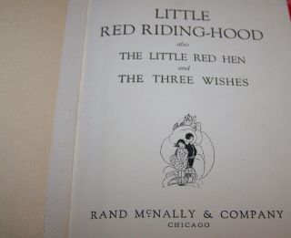 VINTAGE 1933 LITTLE RED RIDING HOOD LITTLE RED HEN THREE WISHES 2