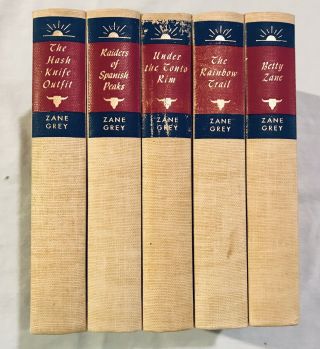 5 Zane Grey Novels Betty Zane,  The Rainbow Trail,  Under The Tonto Rim,  Et.  Al.