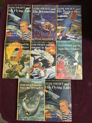 Set Of 7 Tom Swift Jr.  Adventure Books - Plus 1 Duplicate