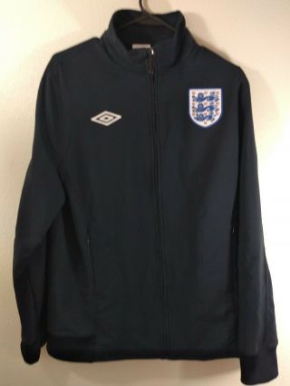 Umbro England National 3 Lions Soccer Track Jacket Sz Medium