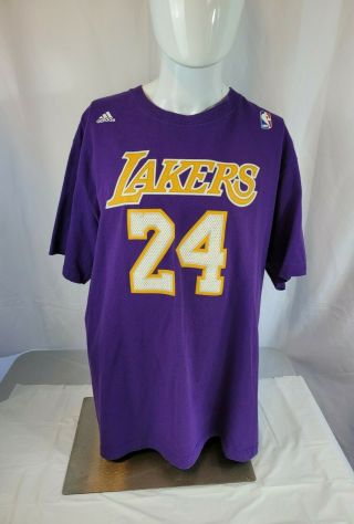 Adidas Kobe Bryant 24 Los Angeles Lakers Jersey Style T Shirt Men 