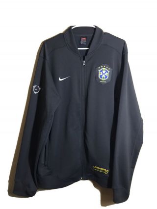 Nike Brazil National Team Cbf Gray Soccer Track Jacket Men 